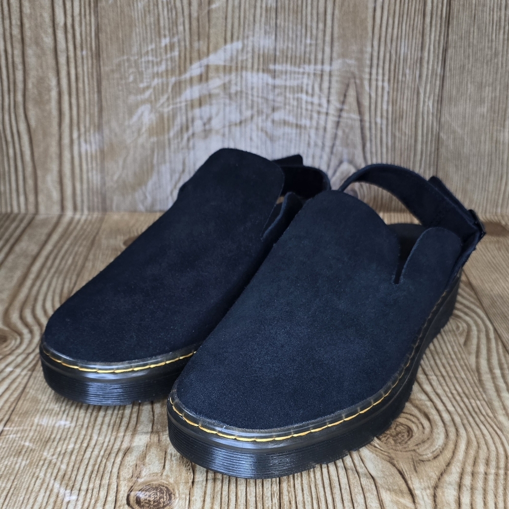 Dr. Martens‎ Carlson Black Suede Mule Clog Size 10W / 9M NWOB